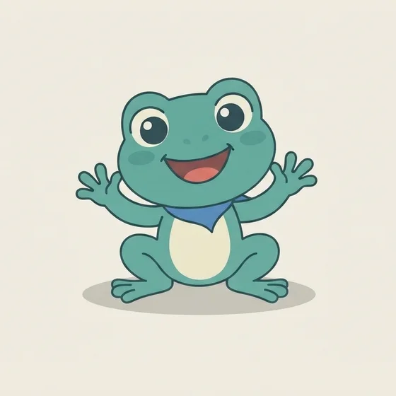 Coquí, the little frog mascot, waving hello