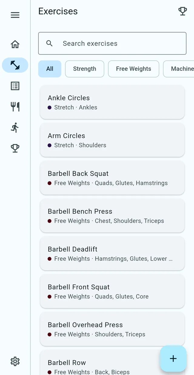 Pinnacle Fase exercise library